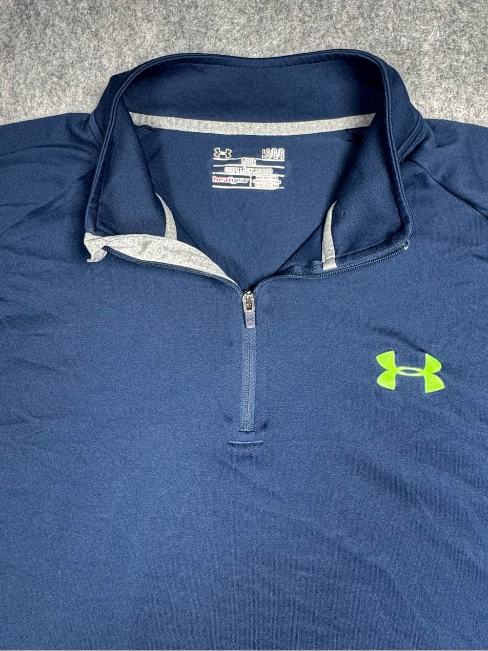 Under Armour HeatGear Quarter Zip Long Sleeve Shirt Blue Men’s Large